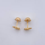 Topos Corazon Candado 0.7gr / Circones Blancos Oro Amarillo 18K $
