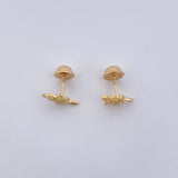Stud Earrings Sheets 0.75gr / White Zircons 18K Yellow Gold &