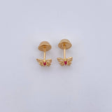 Topos Mariposa 0.6gr / Circon Fucsia Oro Amarillo 18K $
