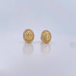 Stud Earrings Virgin Guadalupe 1.45gr / White Zircons 18K Yellow Gold $