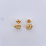 Stud Earrings Virgin Guadalupe 1.45gr / White Zircons 18K Yellow Gold $