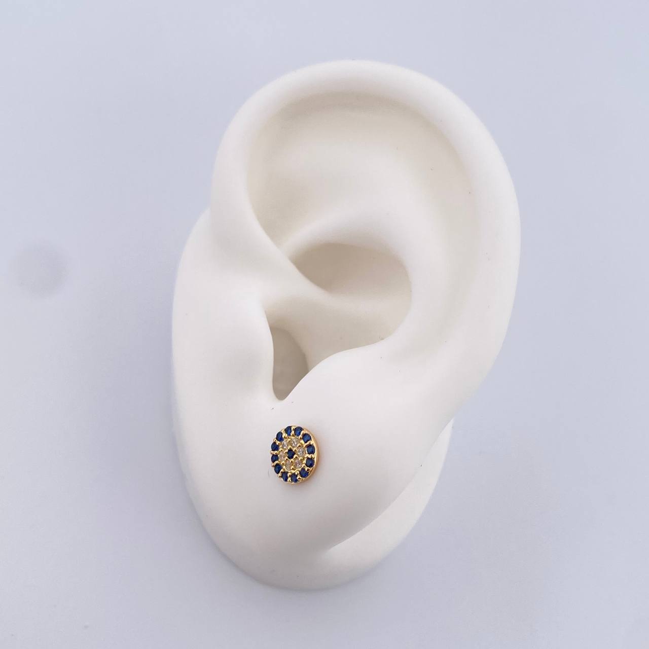 Topos Turcos 0.95gr / Circones Azules Blancos Oro Amarillo 18K &