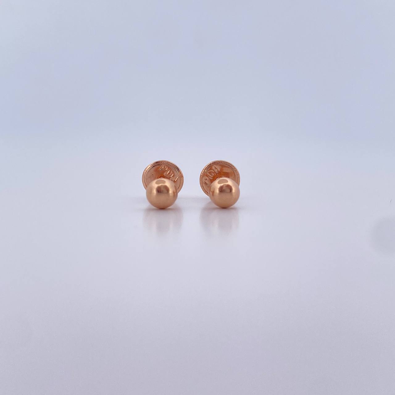 Topos Media Bola 0.4gr / 4mm Lisa Oro Rosa 18K $