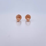 Stud Earrings Media Bead 0.4gr / 3mm Diamond Cut 18K Rose Gold $