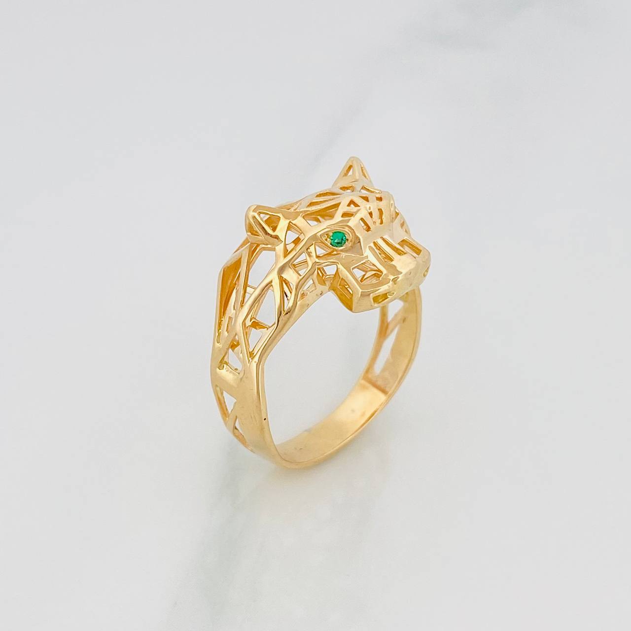 Anillo Pantera Filigrana 4g / T8 1/4 Oro Amarillo 18K