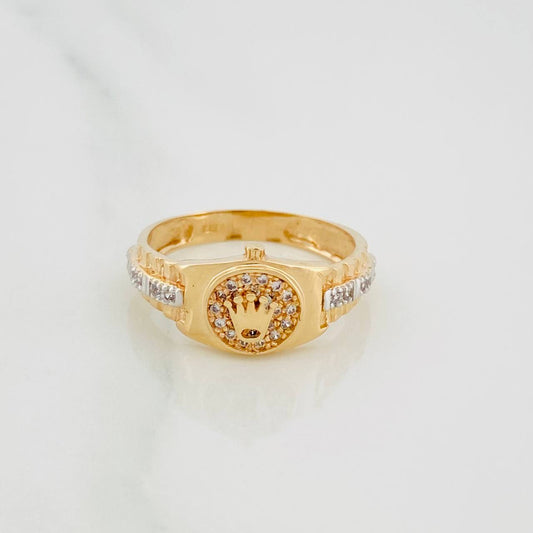 Ring Band Crown 3.35g / T6 1/2 Two Yellow White Gold 18K