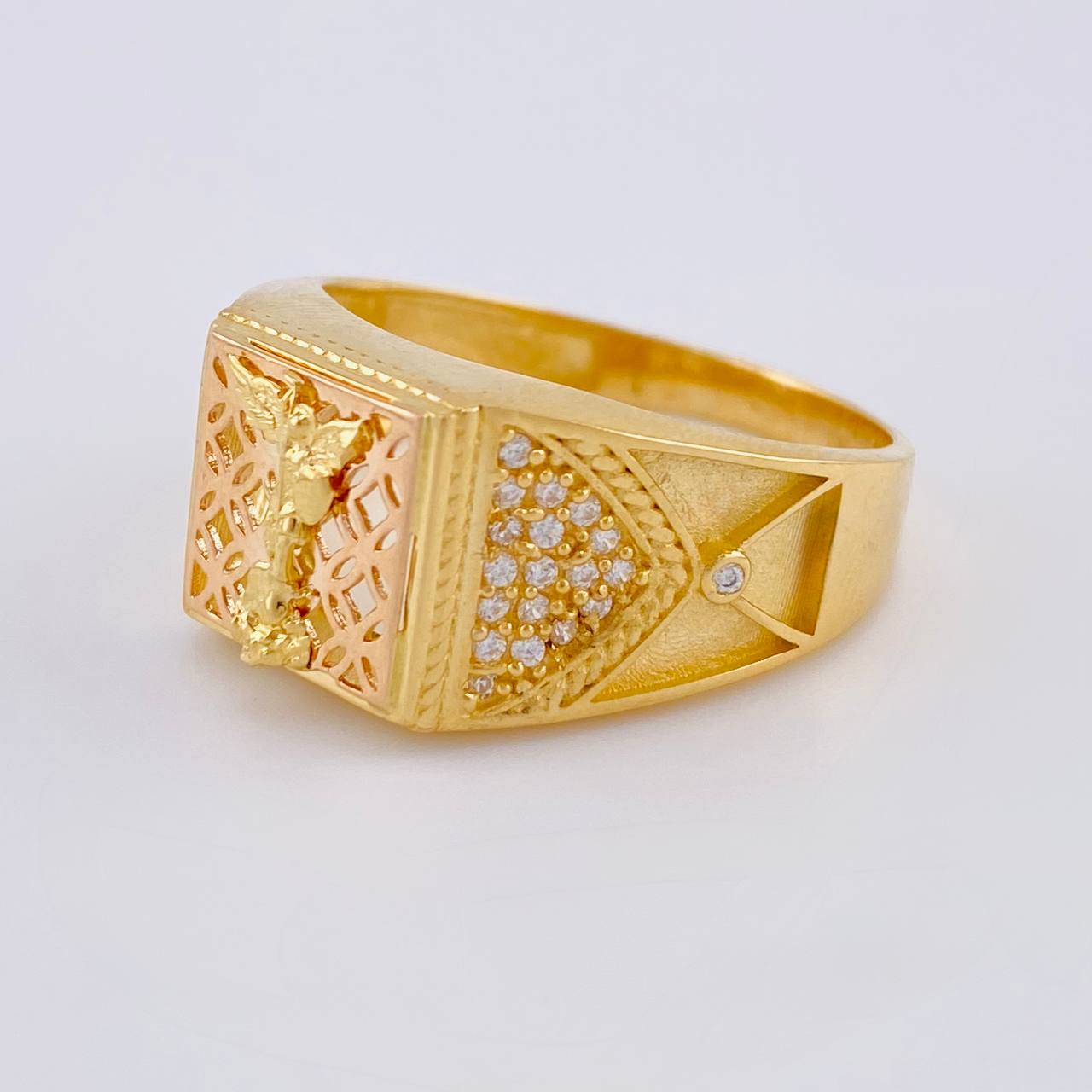 Anillo San Miguel Filigrama 6.05 g / T11 1/4 Dos Oros Amarillo Rosa 18K