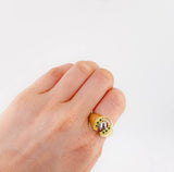 Anillo Herradura Caballo 5.95 g / T10 1/4 Dos Oros Amarillo Blanco 18K