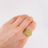 Anillo Caduceo De Serpiente 7.2 g / T10 1/4 Oro Amarillo 18K