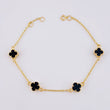 Pulso Modulable Trebol Onix Negro 2.7 g / 6 3/4 in - 6 1/4 in / 1.36 mm Oro Amarillo 18K