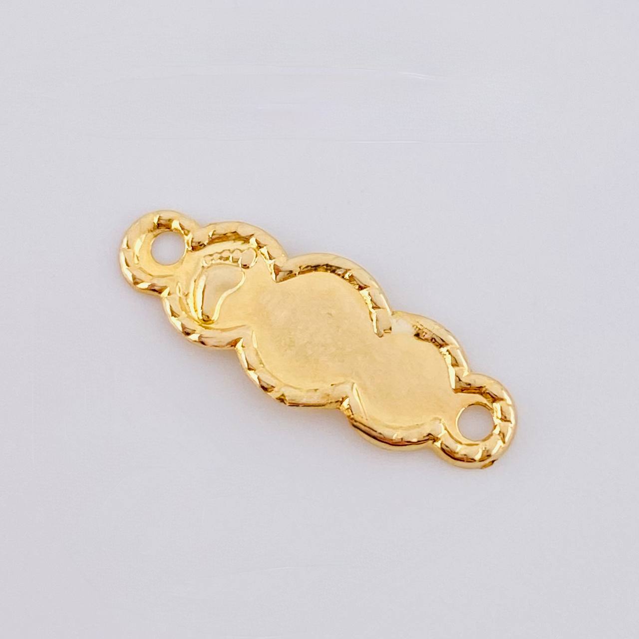 Herraje Placa Nube Pie Bordeada 0.25 g / 3/4 in Oro Amarillo 18K