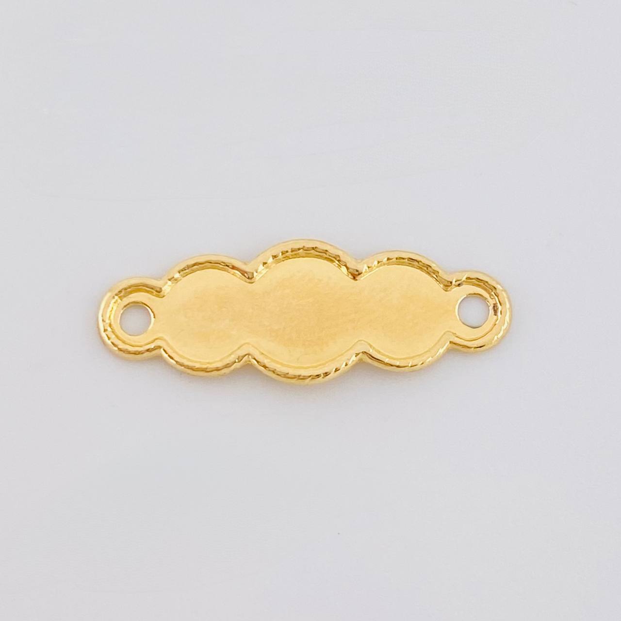 Herraje Placa Nube Bordeada 0.25 g / 3/4 in Oro Amarillo 18K
