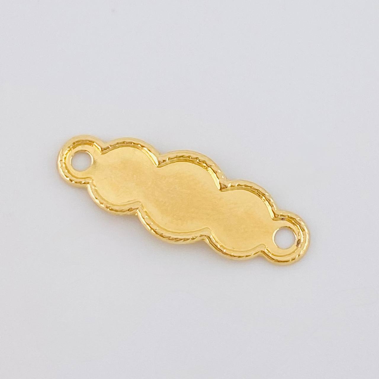 Herraje Placa Nube Bordeada 0.25 g / 3/4 in Oro Amarillo 18K