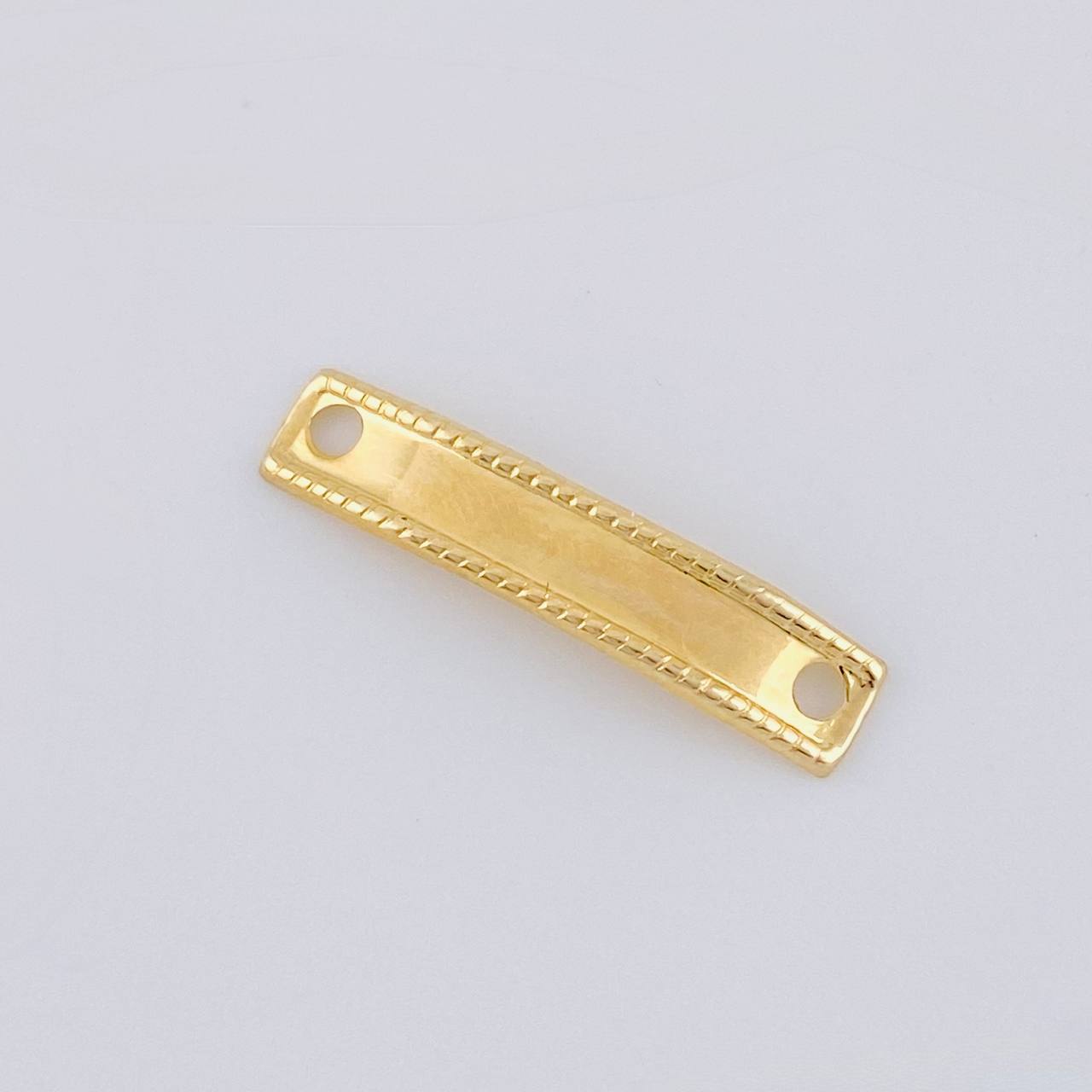 Herraje Placa Rectangular Bordeada 0.2 g / 3/4 in Oro Amarillo 18K