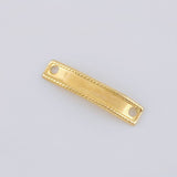 Herraje Placa Rectangular Bordeada 0.2 g / 3/4 in Oro Amarillo 18K