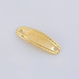 Herraje Placa Ovalada Bordeada 0.25 g / 3/4 in Oro Amarillo 18K