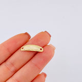 Herraje Placa Ovalada Bordeada 0.25 g / 3/4 in Oro Amarillo 18K