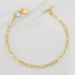 Paperclip Bracelet Heart 2.4g / 7 3/4 in / 3.3mm Yellow Gold 18K