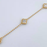 Espiga Anklet Clover Gradual 5.25gr / 23.5cm-24.7cm / 1.4mm White Mother-of-Pearl 18K Yellow Gold $
