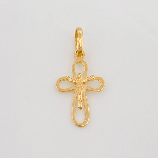 Pendant Cross Christ 0.65 g / 1 in Yellow Gold 18K