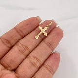 Pendant Cross Christ 0.7 g / 1 in Yellow Gold 18K