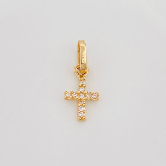 Pendant Cross 0.45 g / 1/2 in Yellow Gold 18K