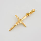 Pendant Cross Christ 0.65 g / 3/4 in Yellow Gold 18K