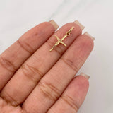 Pendant Cross Christ 0.65 g / 3/4 in Yellow Gold 18K
