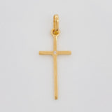 Dije Cruz Lisa 0.65 g / 1 in Oro Amarillo 18K