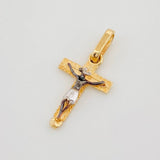 Dije Cruz Cristo Milagroso De Buga 0.85 g / 3/4 in Tres Oros 18K