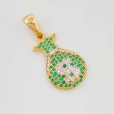 Pendant Money Bag 2.6 g / 1 1/4 in Two-Tone Yellow White Gold 18K