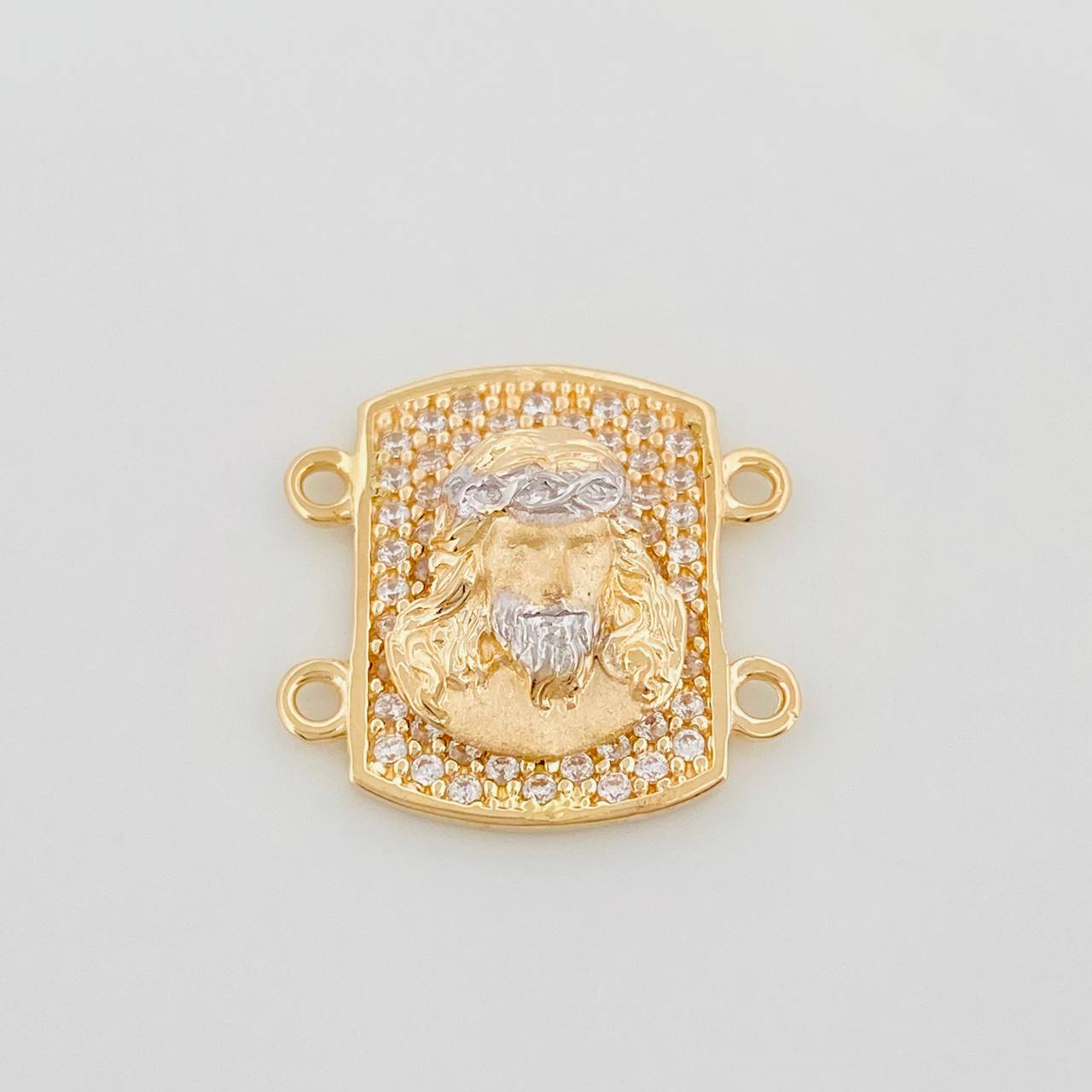 Charm Christ 2.75 g / 1/2 in Two-Tone Yellow White 18K Gold