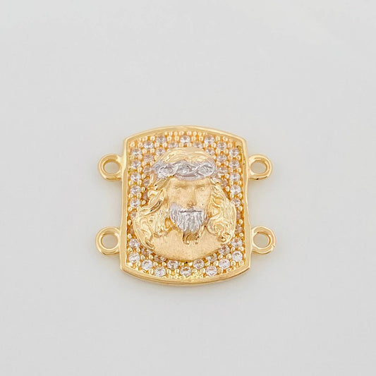 Charm Christ 2.75 g / 1/2 in Two-Tone Yellow White 18K Gold