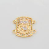 Charm Christ 2.75 g / 1/2 in Two-Tone Yellow White 18K Gold