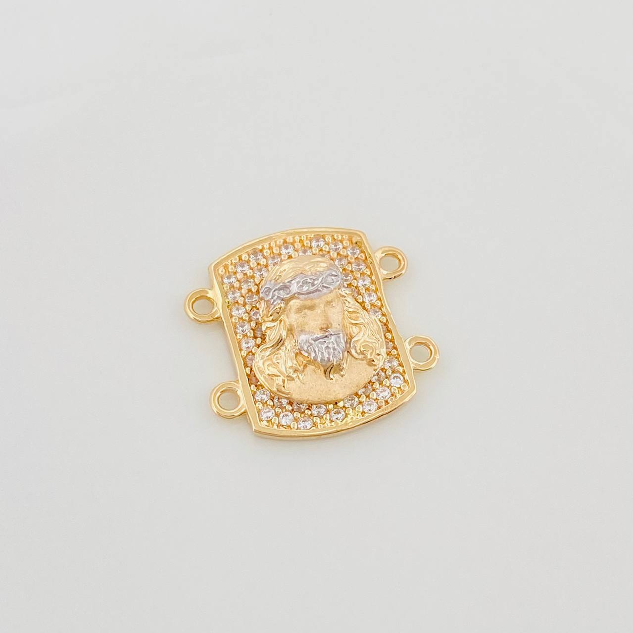Charm Christ 2.75 g / 1/2 in Two-Tone Yellow White 18K Gold