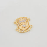 Charm Christ 2.75 g / 1/2 in Two-Tone Yellow White 18K Gold