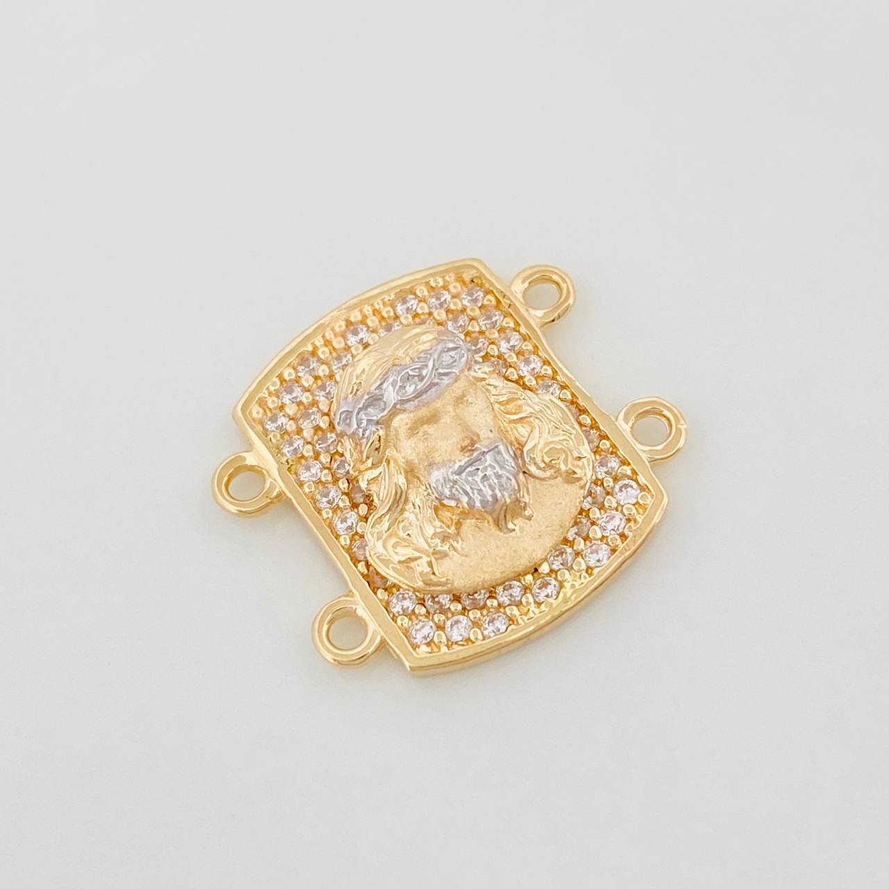 Charm Christ 2.75 g / 1/2 in Two-Tone Yellow White 18K Gold
