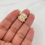 Charm Christ 2.75 g / 1/2 in Two-Tone Yellow White 18K Gold