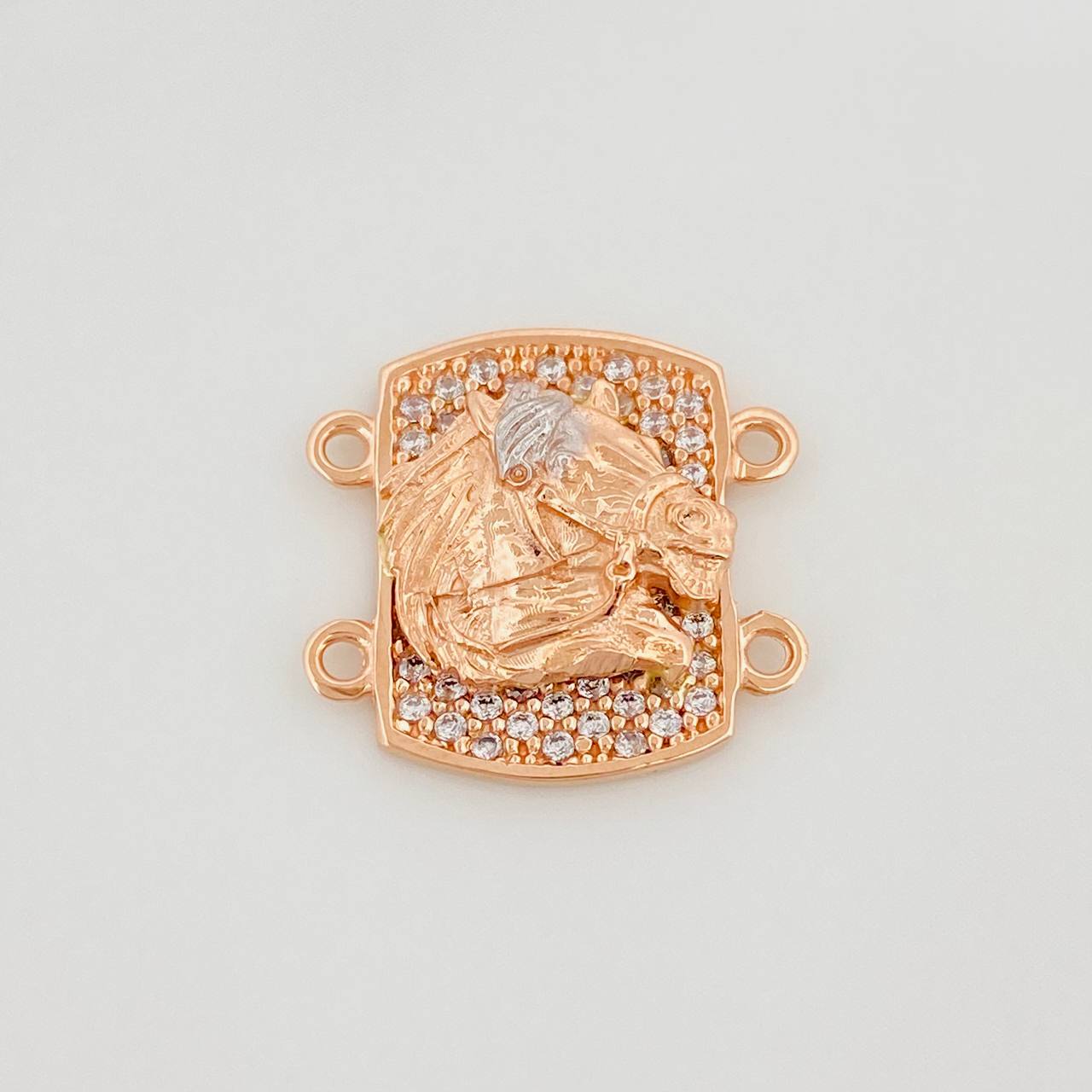 Herraje Herradura Caballo 2.55 g / 1/2 in Dos Oros Blanco Rosa 18K