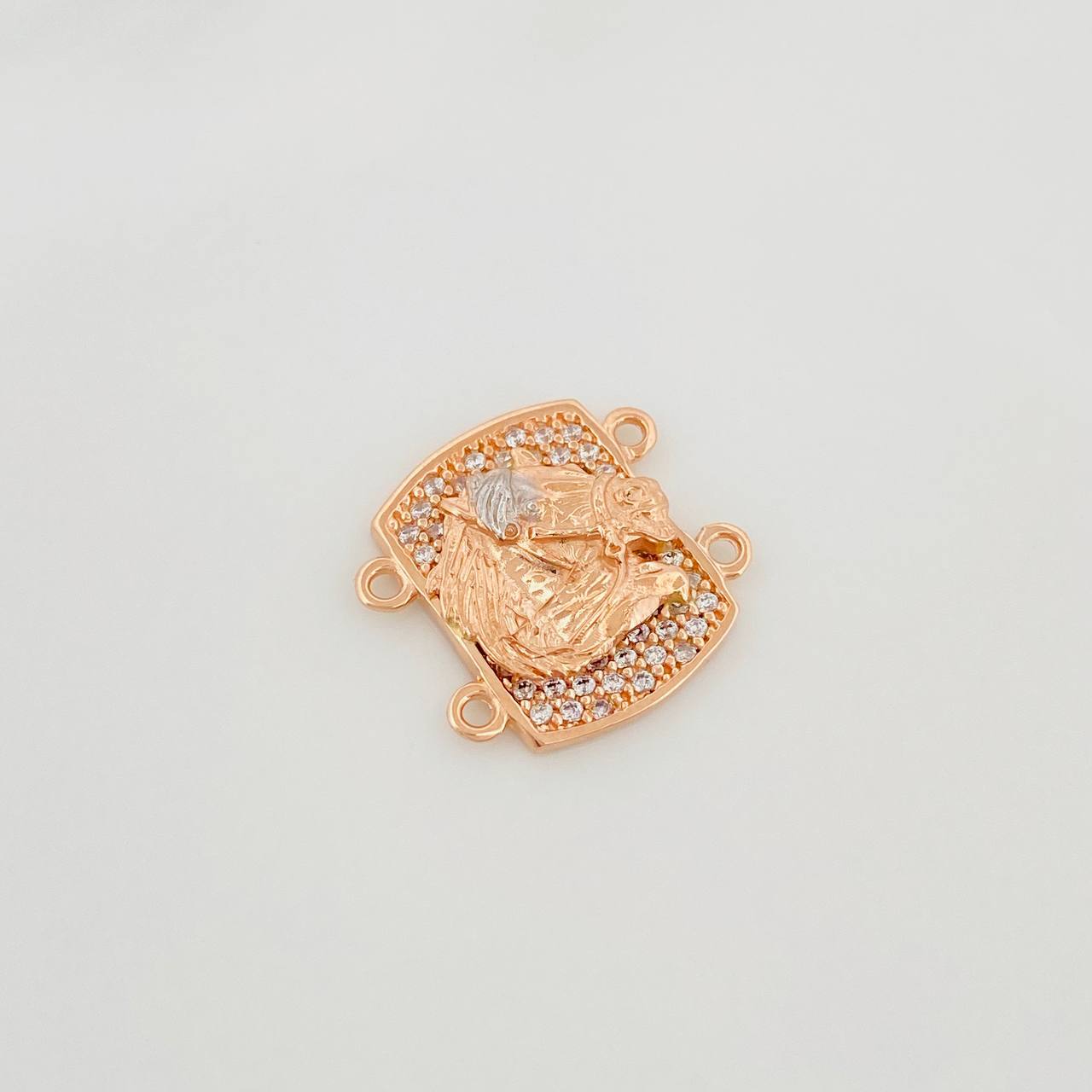 Herraje Herradura Caballo 2.55 g / 1/2 in Dos Oros Blanco Rosa 18K