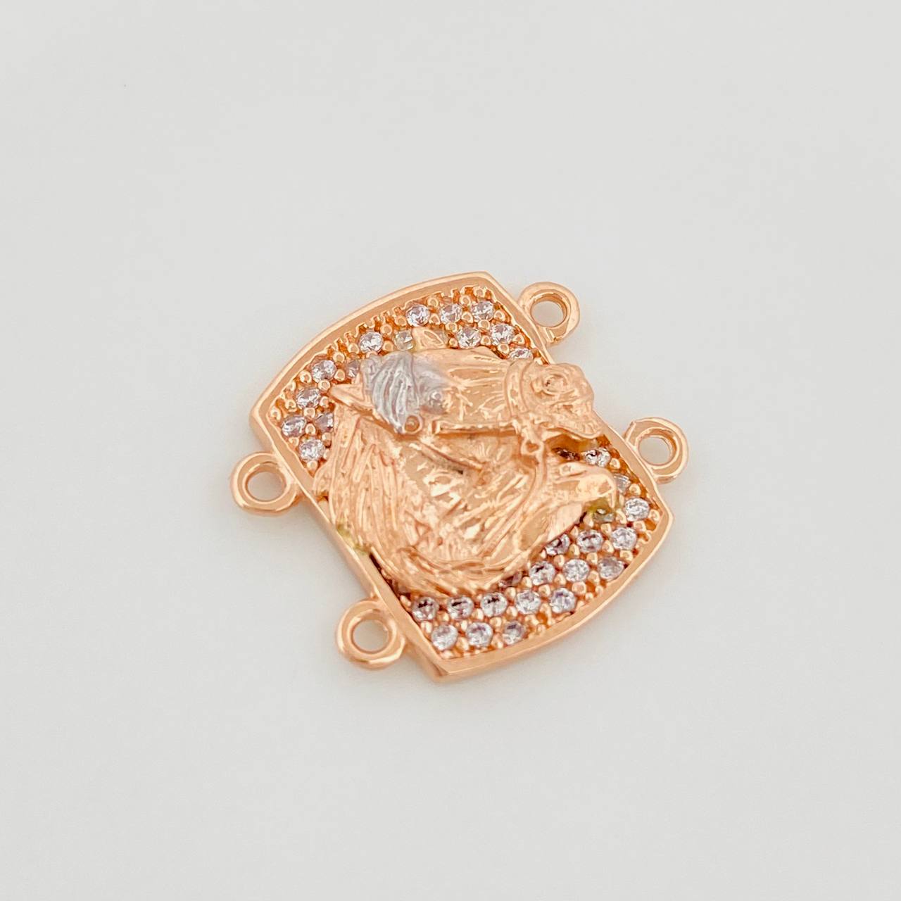 Herraje Herradura Caballo 2.55 g / 1/2 in Dos Oros Blanco Rosa 18K