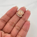Herraje Herradura Caballo 2.55 g / 1/2 in Dos Oros Blanco Rosa 18K
