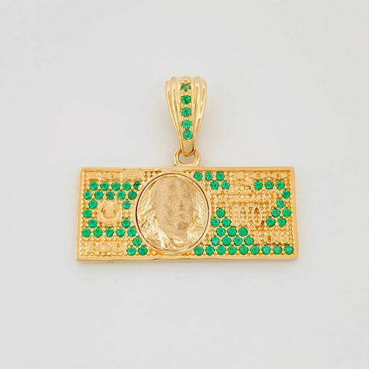Pendant Dollar Bill 3.9 g / 3/4 in Yellow Gold 18K