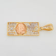 Pendant Dollar Bill 3.45 g / 1 1/2 in Three Golds 18K