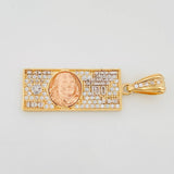 Pendant Dollar Bill 3.45 g / 1 1/2 in Three Golds 18K