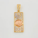 Pendant Dollar Bill 3.45 g / 1 1/2 in Three Golds 18K