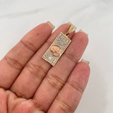 Pendant Dollar Bill 3.45 g / 1 1/2 in Three Golds 18K