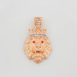 Dije Leon 3.35 g / 1 in Dos Oros Blanco Rosa 18K