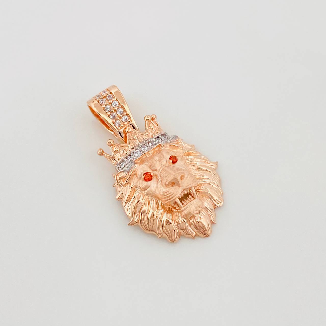 Dije Leon 3.35 g / 1 in Dos Oros Blanco Rosa 18K