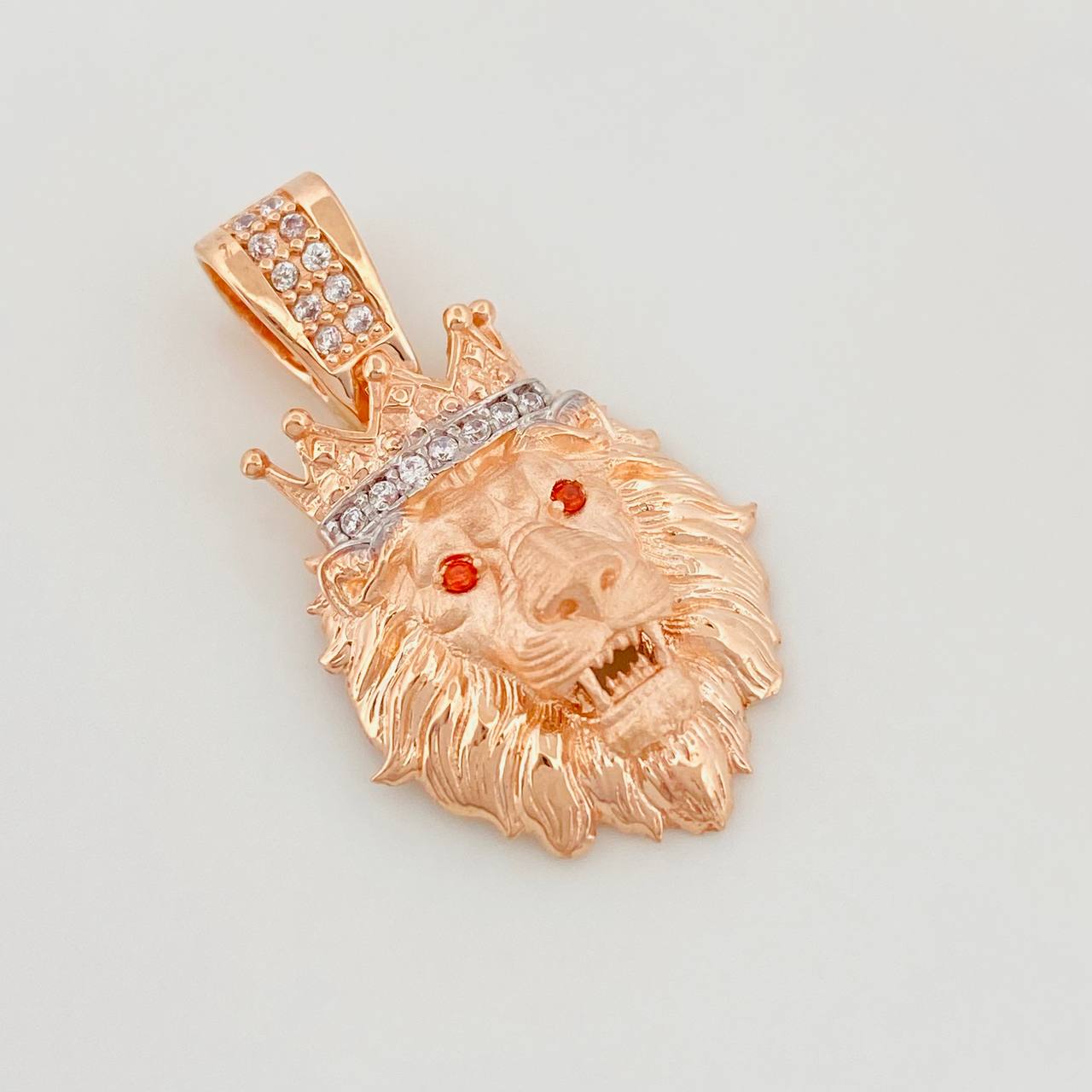 Dije Leon 3.35 g / 1 in Dos Oros Blanco Rosa 18K
